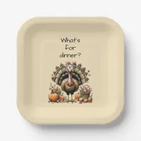 What's for dinner? Quirky Turkey Thanksgiving Paper Plates