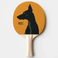 Noble Black Doberman Ping Pong Paddle