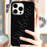 Modern Black Minimalist Script Name iPhone 16 Pro Max Case