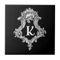 K Monogram Initial Tile