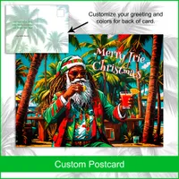 Merry Irie Reggae Santa Holiday Christmas Postcard