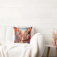 "Afrofuturism: Vibrant Dreams of Heritage" Throw Pillow