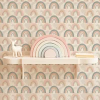 Pastel Rainbow Nursery Wallpaper