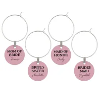 Wedding Reception Personalized Name Pink Wine Charm
