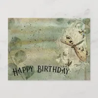 Vintage Dragonfly Birthday Postcard