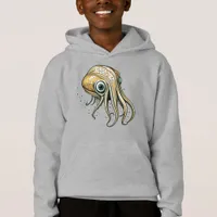 Funny Squid Line Art Hoodie