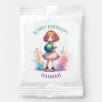 Bowling Party Girl's Anime Birthday Personalized  Lemonade Drink Mix