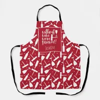 Funny Wine Drinker We're Screwed Quote Patterned Apron