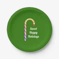 Fruity Candy Cane Sweet Holidays Paper Plates