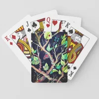 Leaves and butterflies painting poker cards