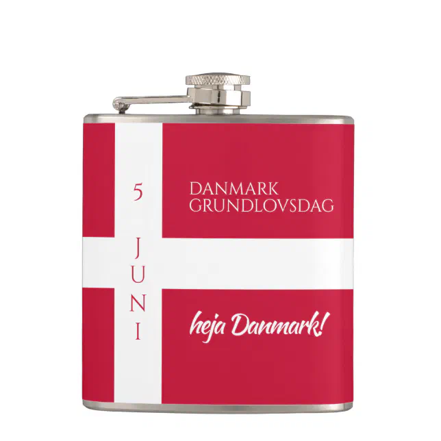 Danmark Grundlovsdag Danish National Day Flag Flask