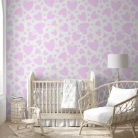 Pink Love Hearts | Cute Baby Nursery And Playroom Wallpaper