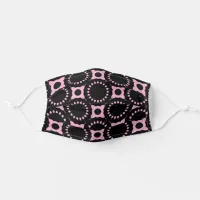 Cute Black & Pink Abstract Geometric Pattern Adult Cloth Face Mask