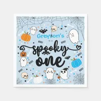 Spooky One Cute Halloween Ghost 1st Birthday Party Napkins