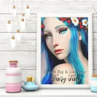 Pretty Enchanted Girl with Flowers | Fairy Tale Poster