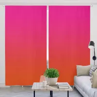 Hot Pink Red Orange Gradient Blackout Curtains