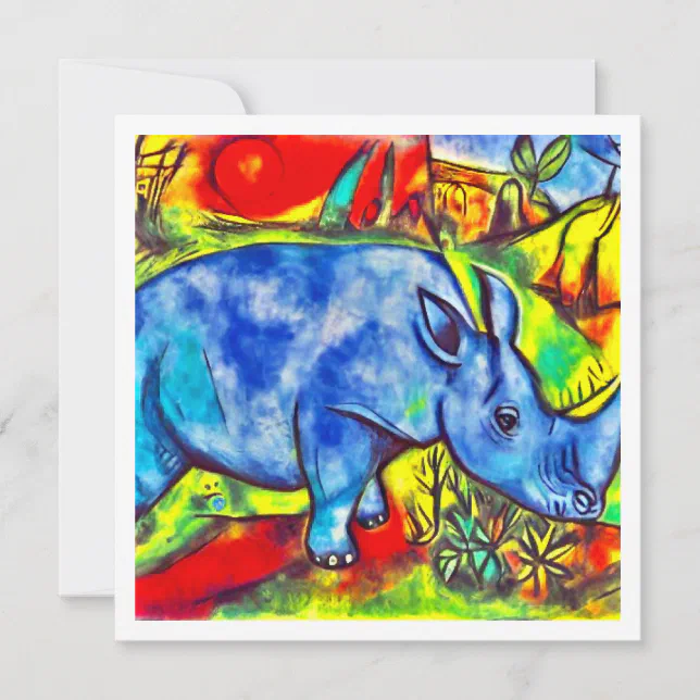 Colorful rhino in the Savanna 