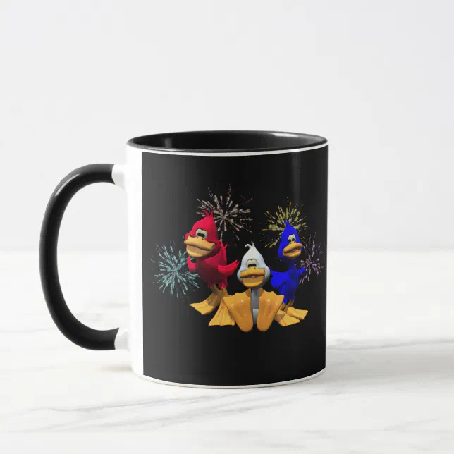 Cute 4th of July Red, White and Blue Ducks Mug