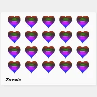 Custom Name Blue, Purple, Green, Orange Heart Heart Sticker