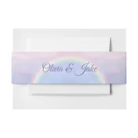 Rainbow of hope - pastel, wedding  invitation belly band