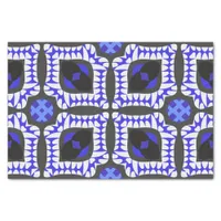 Blue White Grey Ethnic Boho African Tribal Pattern Tissue Paper