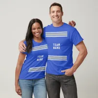 Blue Silver & White Sports Jersey Team Name Unisex T-Shirt