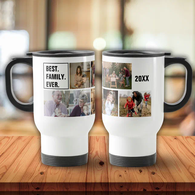 Family Reunions Photo Collage and Custom Text Travel Mug