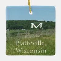 Platteville, Wisconsin Midwest Farm Christmas Ceramic Ornament