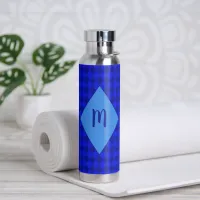 Blue Diamonds Initial Water Bottle