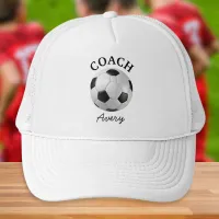 Football Soccer Coach Name Simple Minimal Script Trucker Hat