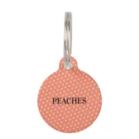 Pretty Peach Polka Dot Pattern Custom Pet Dog Cat Pet ID Tag