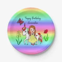 Rainbow, Princess and Unicorn Birthday Party Paper Plates