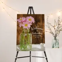 Mason Jar and Pink Daisies Quincea&#241;era Barn Party Foam Board