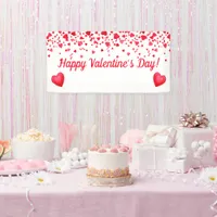 Valentine's Day Red Confetti Hearts Pattern Banner