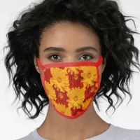 A Medley of Red and Yellow Marigold Flowers Face Mask