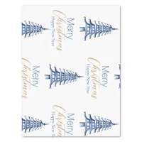 Blue Pagoda Christmas Tree Tissue Paper