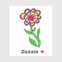 Colorful Whimsical Flower Sticker