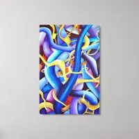 Contemporary Blue Abstract - Depth Illusion Canvas Print