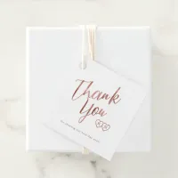 Thank You Hearts Wedding Copper ID726 Favor Tags