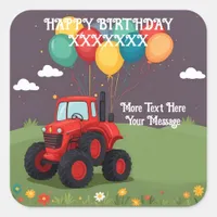 Birthday Party Personalized Square Sticker