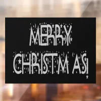 Christmas Gray Stars Night Black 11x8 Decor Vinyl Window Cling