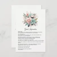 Dusty Rose, Mint Green, and Blush Guest Details Enclosure Card