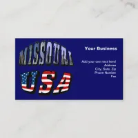 Missouri Picture and USA Text Business Card