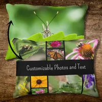 Mother's Day Create Your Own Photo Collage Black Accent Pillow