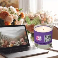 Business Logo Company Promotional QR Code Text Scented Candle