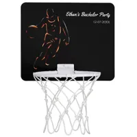 Neon Black Orange Basketball player champion party Mini Basketball Hoop