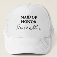 Maid Of Honor Black And White Trucker Hat