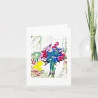 Blank Floral Note Card