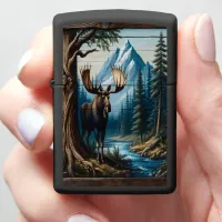 Moose In The Wilderness Zippo Lighter