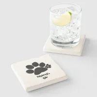 Coaster (stone) - Polydactyl Paw Print